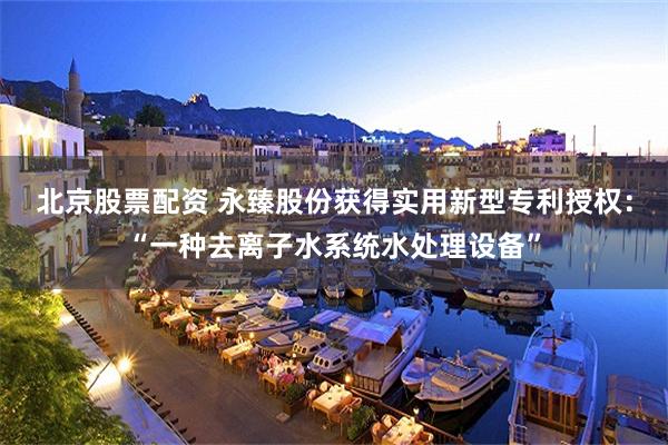 北京股票配资 永臻股份获得实用新型专利授权：“一种去离子水系统水处理设备”
